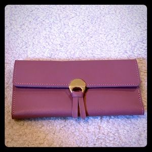 Pink vegan leather wallet